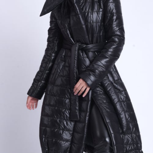 oversize Shiny Jacket/black Puffer 
