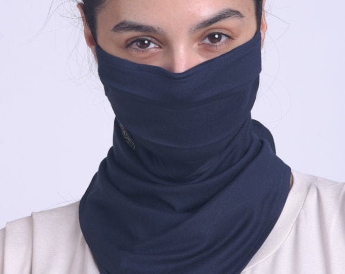 Dark Blue Balaclava/Navy Face Mask/Navy Bandana Mask/Everyday Face Cover/Casual Face Scarf/Comfortable Neck Gaiter/Protective Filter Mask