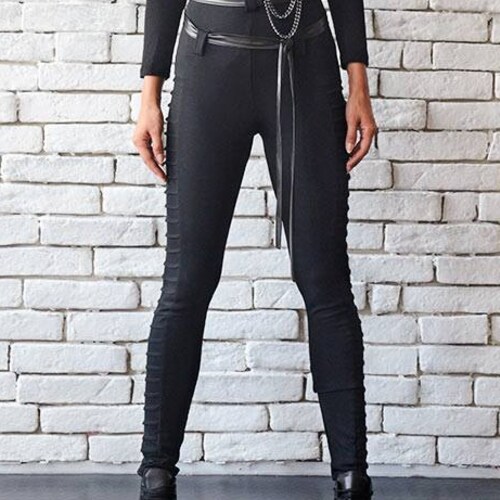 Black Tight Leggings/long Slim Pants/extravagant Modern Urban Etsy