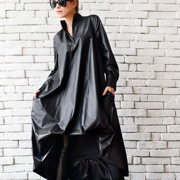 Robe noire sorcière / Kaftan en coton / Robe taille plus / Caftan fantaisie / Robe oversize / Kaftan taille plus / Robe asymétrique / Robe de maternité