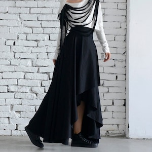 Fall Skirt / Asymmetric Skirt / Evening Skirt / Fall Apparel l /Plus Size Maxi Skirt /Long Formal Skirt /Asymmetrical Skirt METSk0004