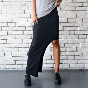 Asymmetric Black Skirt/loose Long Skirt/black Maxi Skirt Asymmetric Black Skirt/loose Long Skirt/black Maxi Skirt