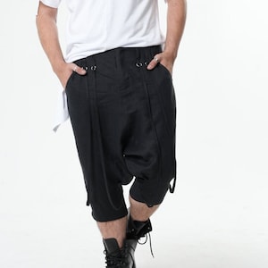 NEW Mens Linen Pants / Harem Pants Men / Linen Cropped Pants METMP0007