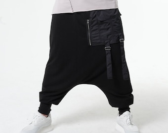 NEW Mens Harem Pants / Black Harem Pants / Baggy Pants Men / Loose Pants Men METMP0004