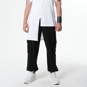 NEW Mens Cargo Pants / Black Cargo Pants / Men Sweatpants METMP0005
