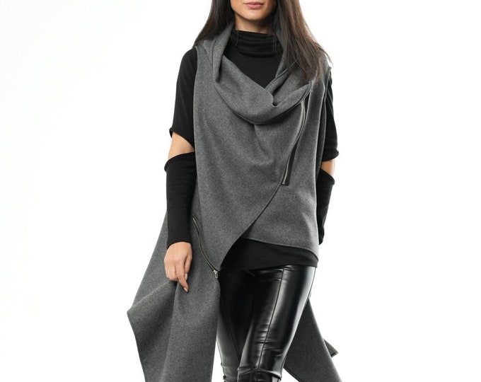 NEW Asymmetric Top / Long Vest Women / Oversized Vest / Womens Vest / Sleeveless Coat / Ladies Long Vest / Winter Vest