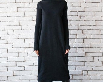 Schwarze Maxi Kleid Etsy