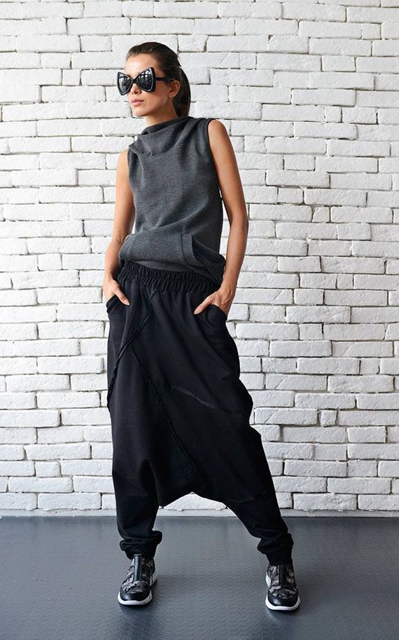 Loose drop crotch pants sales