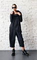 Black Loose Set/Asymmetric Maxi Set/Everyday Tracksuit/Loose Black Tunic/Black Maxi Pants/Black Capris/Long Sleeve Tunic/Wide Leg Pants 