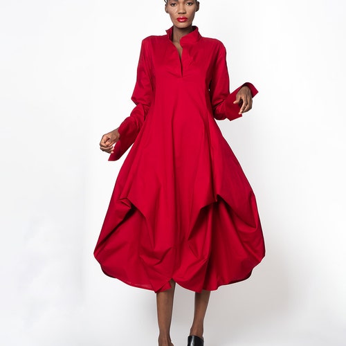 long sleeve valentine dress for wife Renewold Casual Long Sleeve Women Dress Fit and Flare Valentine's Day Gifts Red Pink Hearts Knee Length Dress Skin Friendly Flowy Swing Shift Dresses