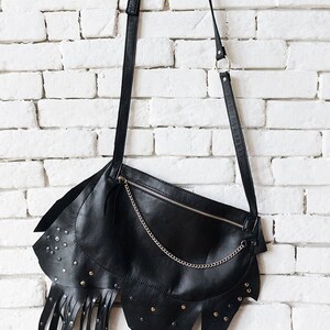 Asymmetric Black Clutch/extravagant Handbag/leather Bag With - Etsy