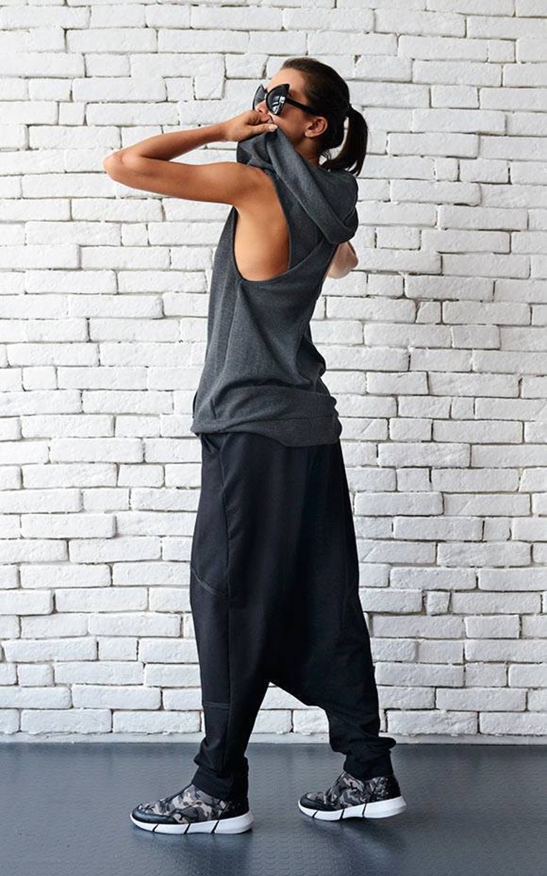 Extravagant Black Pants/Loose Casual Pants/Comfortable Drop image 3