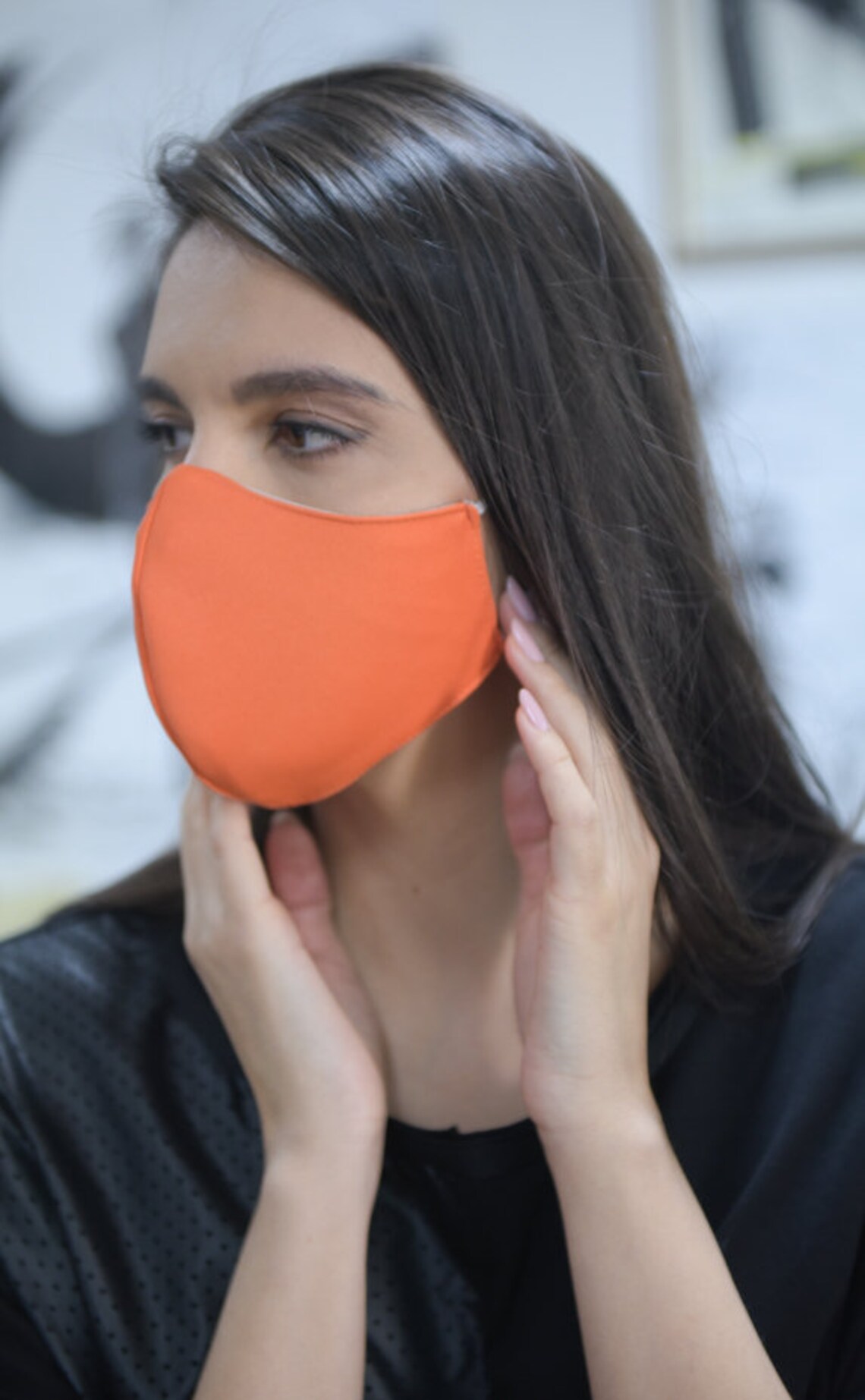 NEW Orange Protection Mask/Two Layer Filter Mask/Reusable Face Etsy
