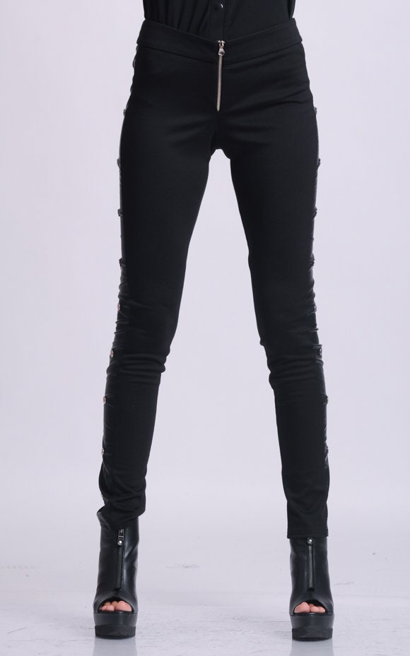 Black Leather Leggings/Black Tight Pants/Slim Fit Black Pants/Leather ...