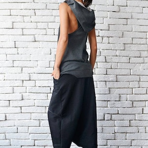 Extravagant Black Pants/Loose Casual Pants/Comfortable Drop Crotch Pants/Oversize Harem Pants/Wide Leg Hippie Pants METP0026 image 4