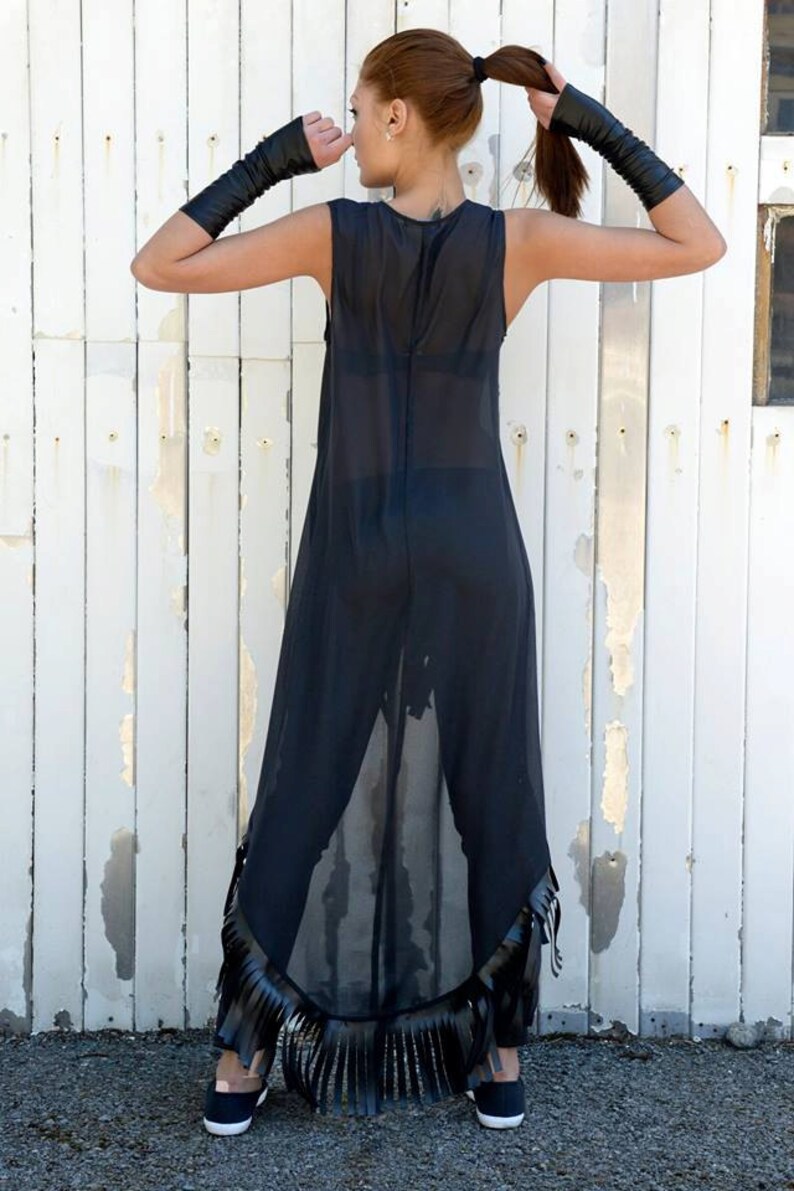 chiffon long tunic