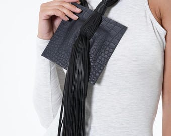 Extravagant Genuine Leather Necklace / Crocodile Embossed Accessory META0025