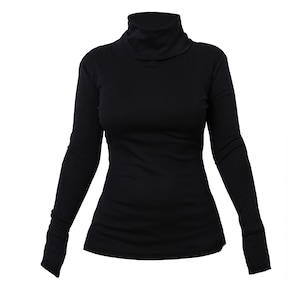 Casual Black Top / Long Sleeve Top / Thumbhole Sleeve Blouse / Everyday Black Top / Top With Thumbhole Sleeves / Casual Shirt METT0019 image 10
