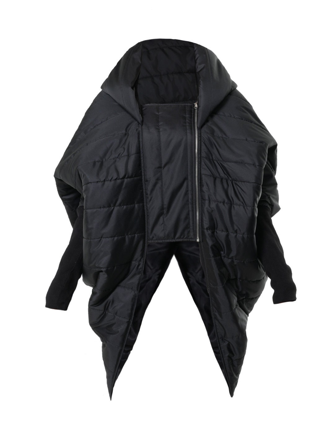 Black Oversize Hooded Jacket / Plus Size Short Coat / Casual