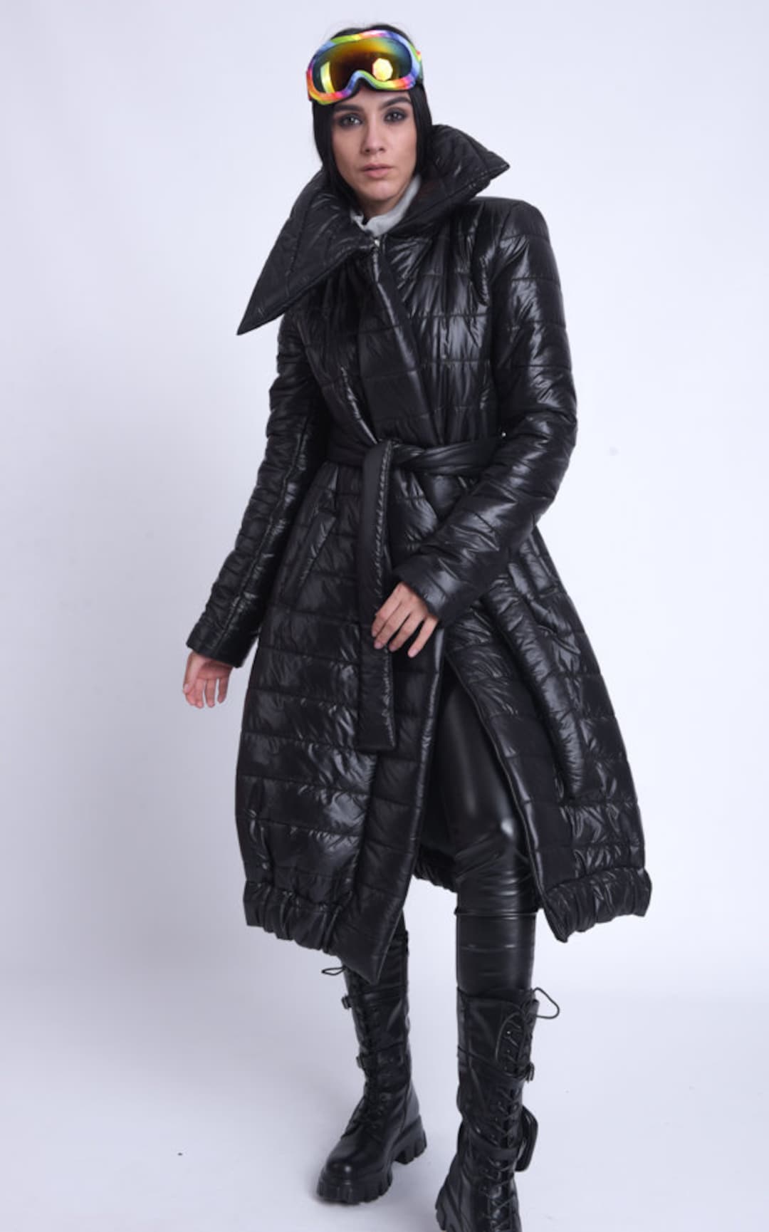 long puffy black coat