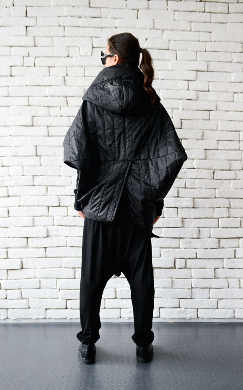 M.A+ Chest Size L Black Solid Cotton Hook & Eye Closure Jacket
