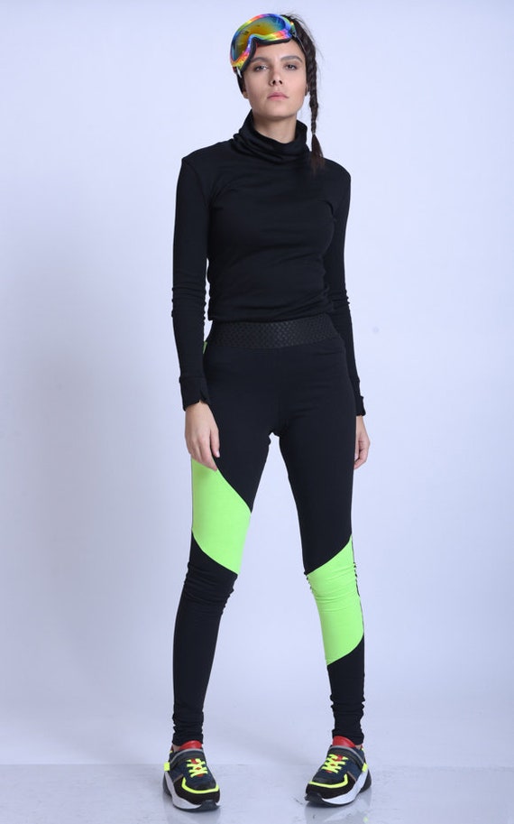 Yoga Pants / Jogging Pants / Rave Outfit / Neon Leggings / Yoga