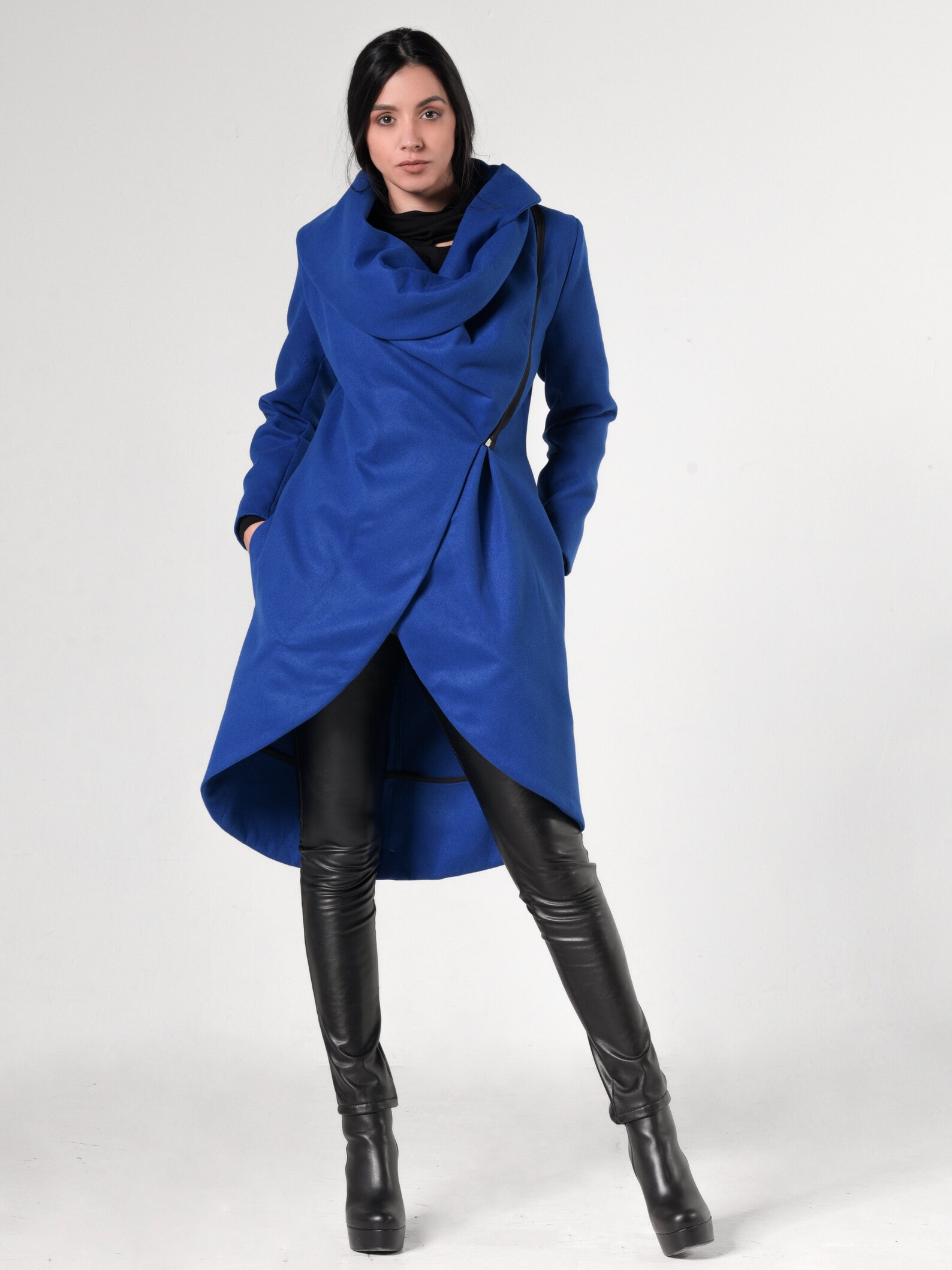 Blue Long Coat/royal Blue Loose Jacket/extravagant Large Etsy