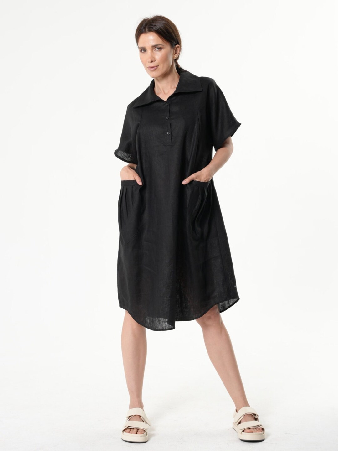 black long formal dress Juliet 2417 Fitted Evening Prom for $219.99 Color:Black with Light Short Sleeves Halter Sleeveless Chiffon Plus