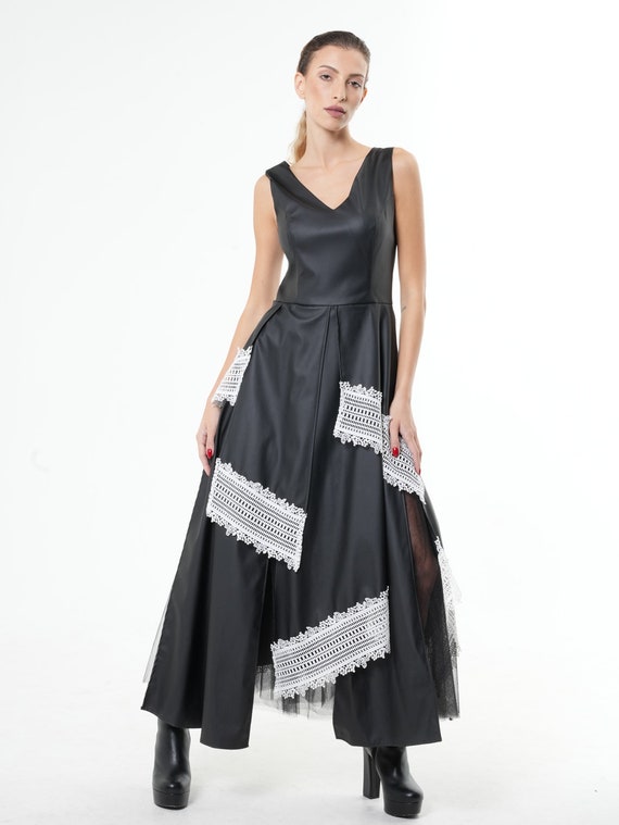 slim fit dress slacks Twilight Muse Lace Maxi Dress in Black Black / S main image 1