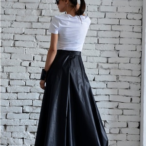 Maxi Black Skirt/Long Casual Skirt/Oversize Long Skirt/High Waist Skirt/Pocket Balloon Skirt/Elegant Dinner Skirt/Black Long Cotton Skirt image 5