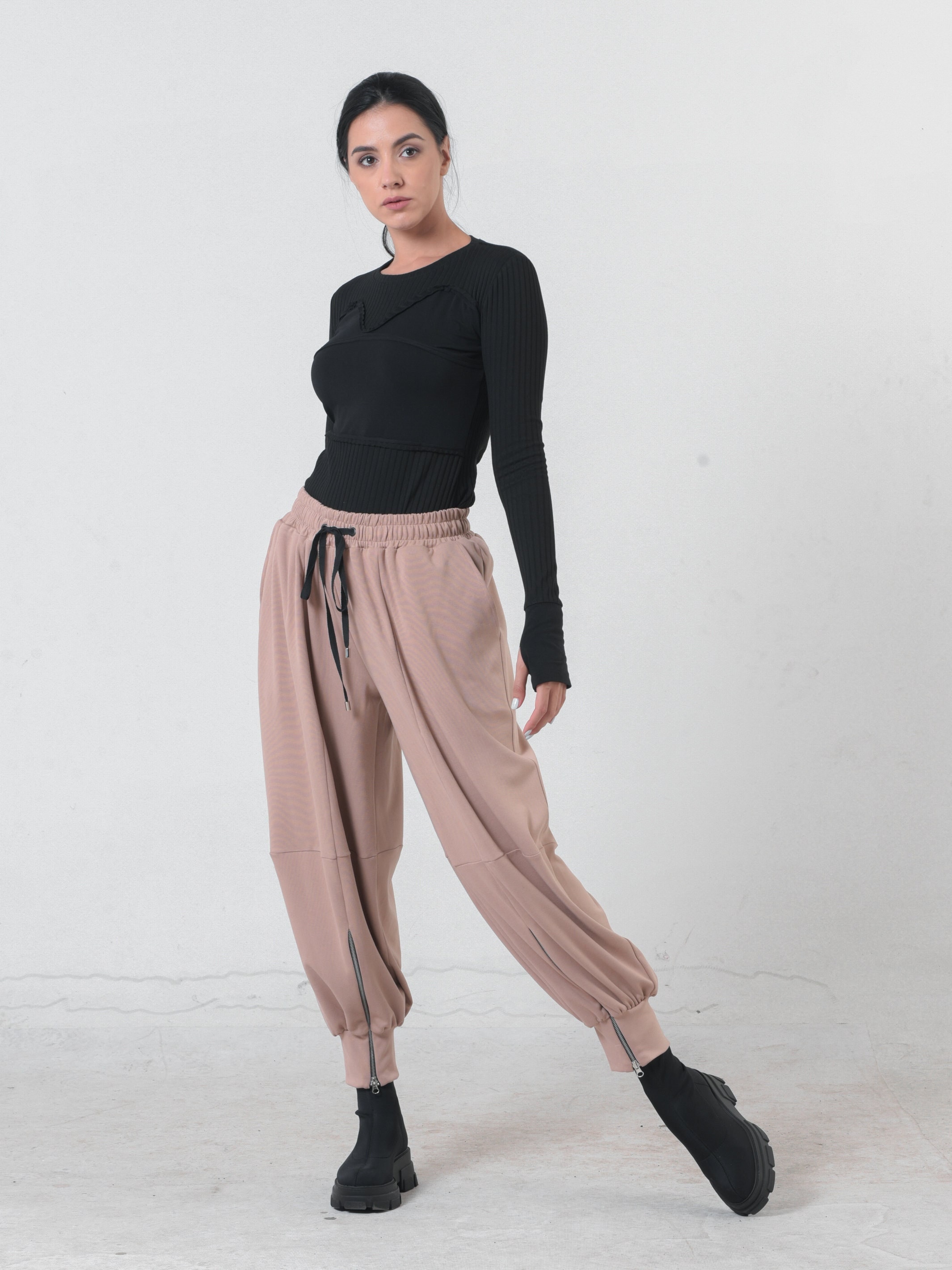 Black Waves Short Harem Pants - Siamurai