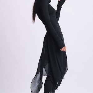 High Quality Chiffon Tunic/Turtleneck Asymmetric Top/Best Selling Tunic/Thumb Hole Sleeve Tunic image 4