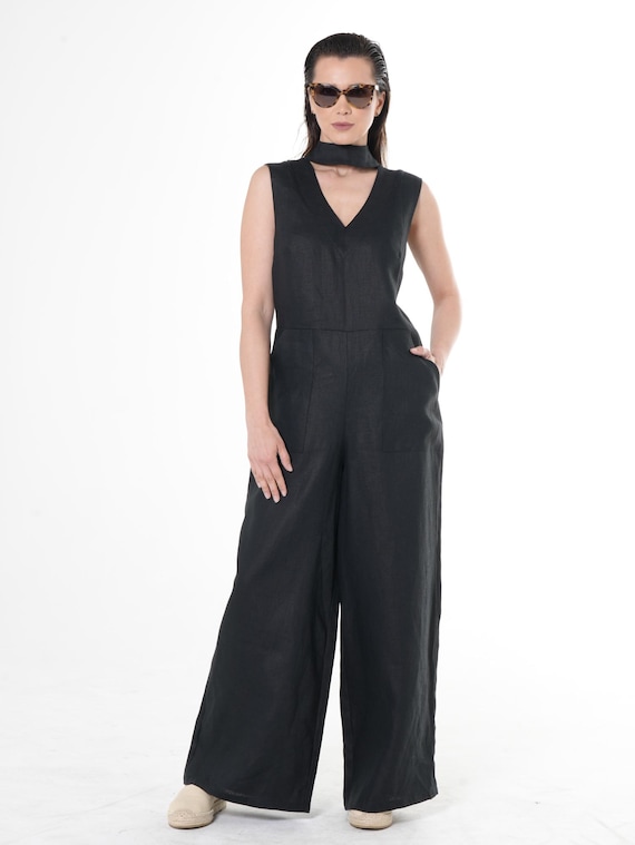 Lino Oysho Monos Largos Negro Largo Mono Lino Negro Mono Largo De