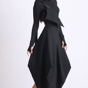 Asymmetric Black Skirt/loose Long Skirt/black Maxi - Etsy
