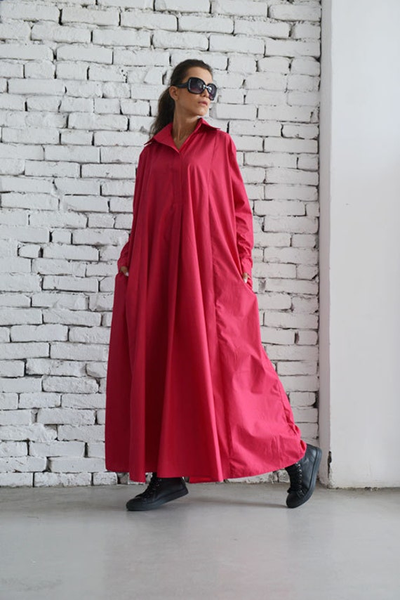 Pink Maxi Dress/fuschia Shirt Dress 