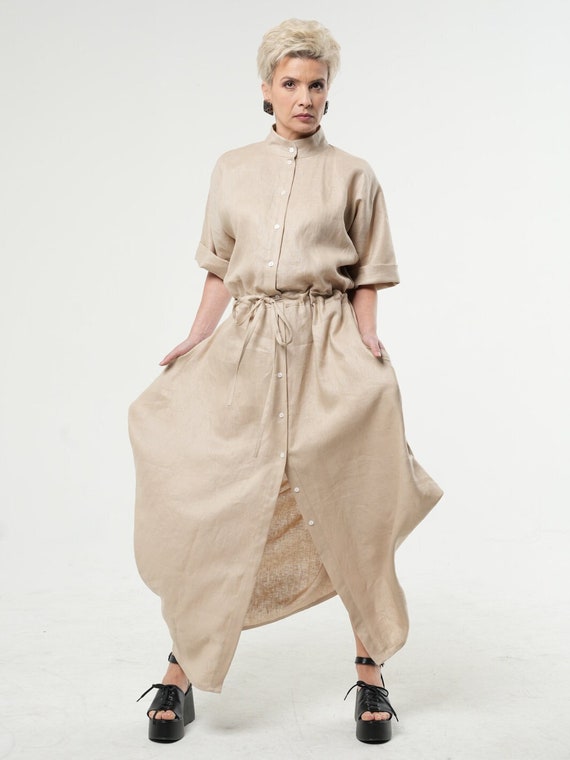 NEW Long Shirt Dress in Beige / Linen Buttoned Dress / Beige Linen Maxi Shirtdress METD0232 - Etsy Canada NEW Long Shirt Dress in Beige / Linen Buttoned Dress / Beige Linen Maxi Shirtdress METD0232 - Etsy Canada