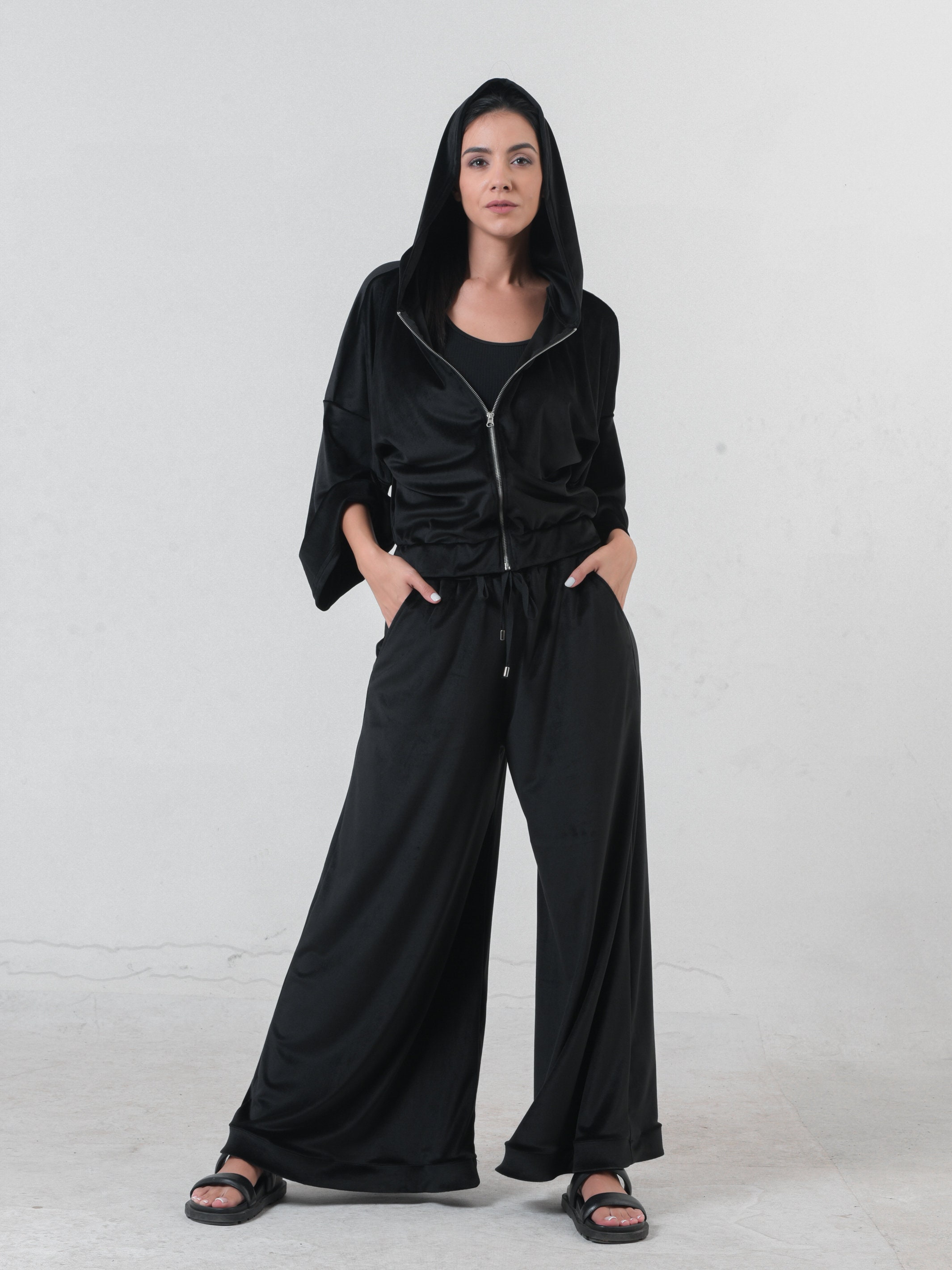 Black Velvet Tracksuit Etsy