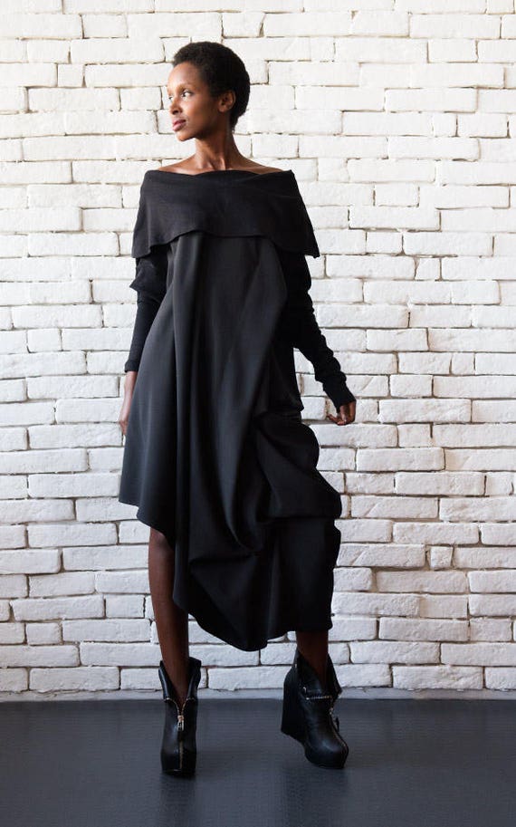 Robe noire oversize sale