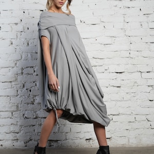 Grey Maxi Dress / Cute Maxi Dress / Plus Size Kaftan / Cotton Kaftan Dress / Kaftan Maxi Dress / Oversize Dress / Asymmetric Hem Dress image 3