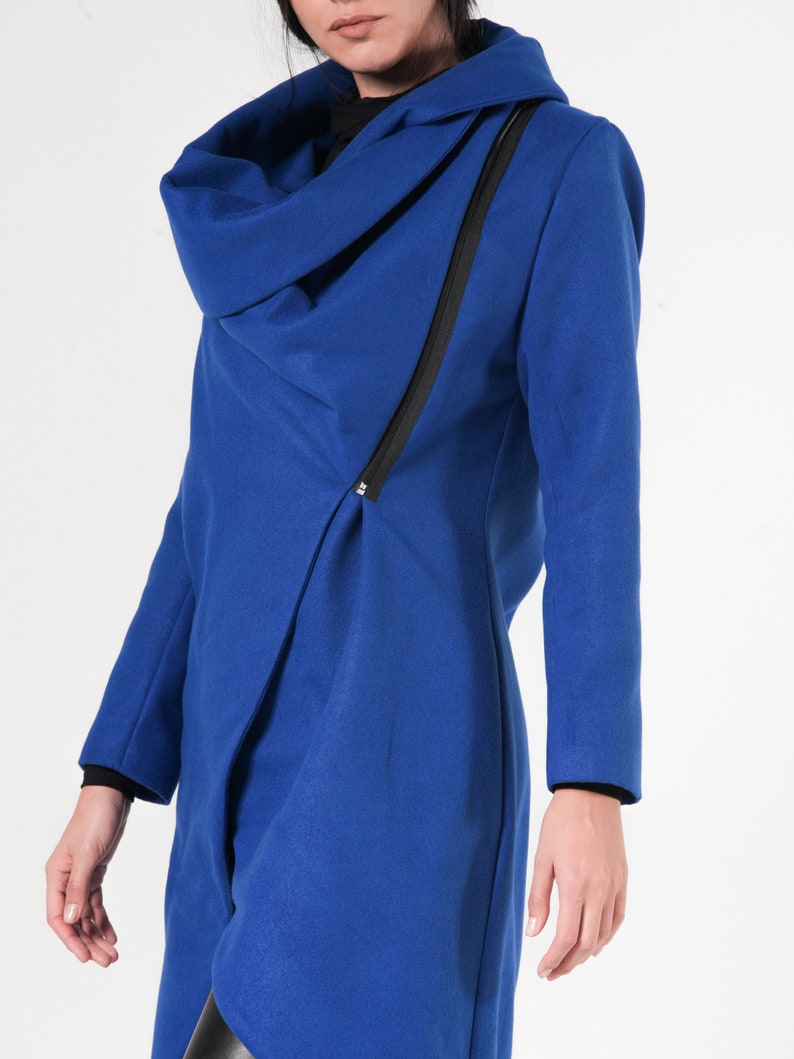 Blue Long Coat/royal Blue Loose Jacket/extravagant Large - Etsy