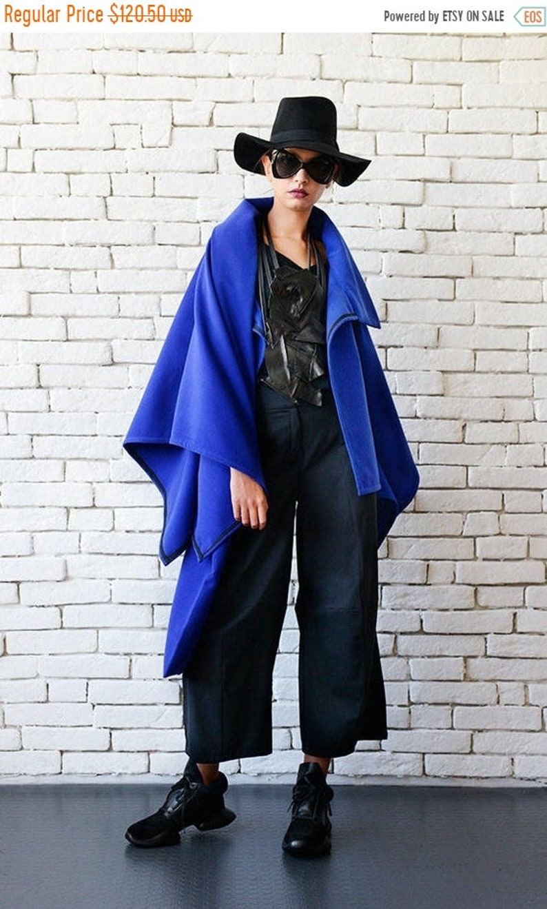 royal blue plus size coat