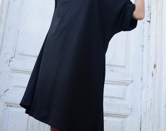 Black Kaftan Maxi Dress with Pockets METD0023