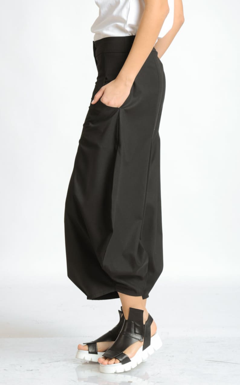 Black Loose Pants/Plus Size Maxi Pants/Long Black Pants/Wide | Etsy