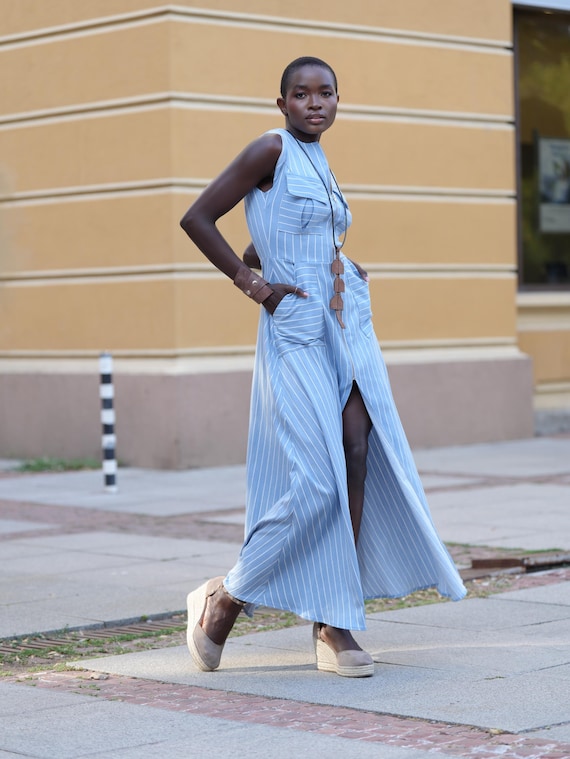 white christmas dresses Long Denim Vest (Final Sale) S