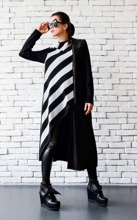 ［未使用］STRIPE OVERSIZE LONG COAT