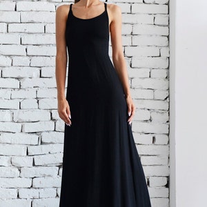 Long Dress Elegant / Open Back Maxi Dress / Black Dress / Boho Dress / Naked Back Dress / Black Bridesmaid Dress / Metamorphoza image 5