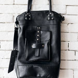 Black Genuine Leather Cross Body Bag/extravagant Large Black - Etsy