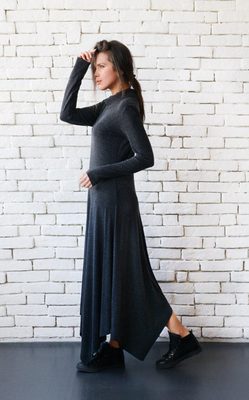 Long Loose Dress/Dark Grey Maxi Dress/Oversize Long Top/Long | Etsy