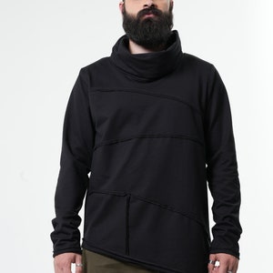 NEW Mens Turtle Neck / Men Blouse / Men Turtleneck / Turtle Neck Top / Asymmetric Top / Long Sleeve Tunic image 1