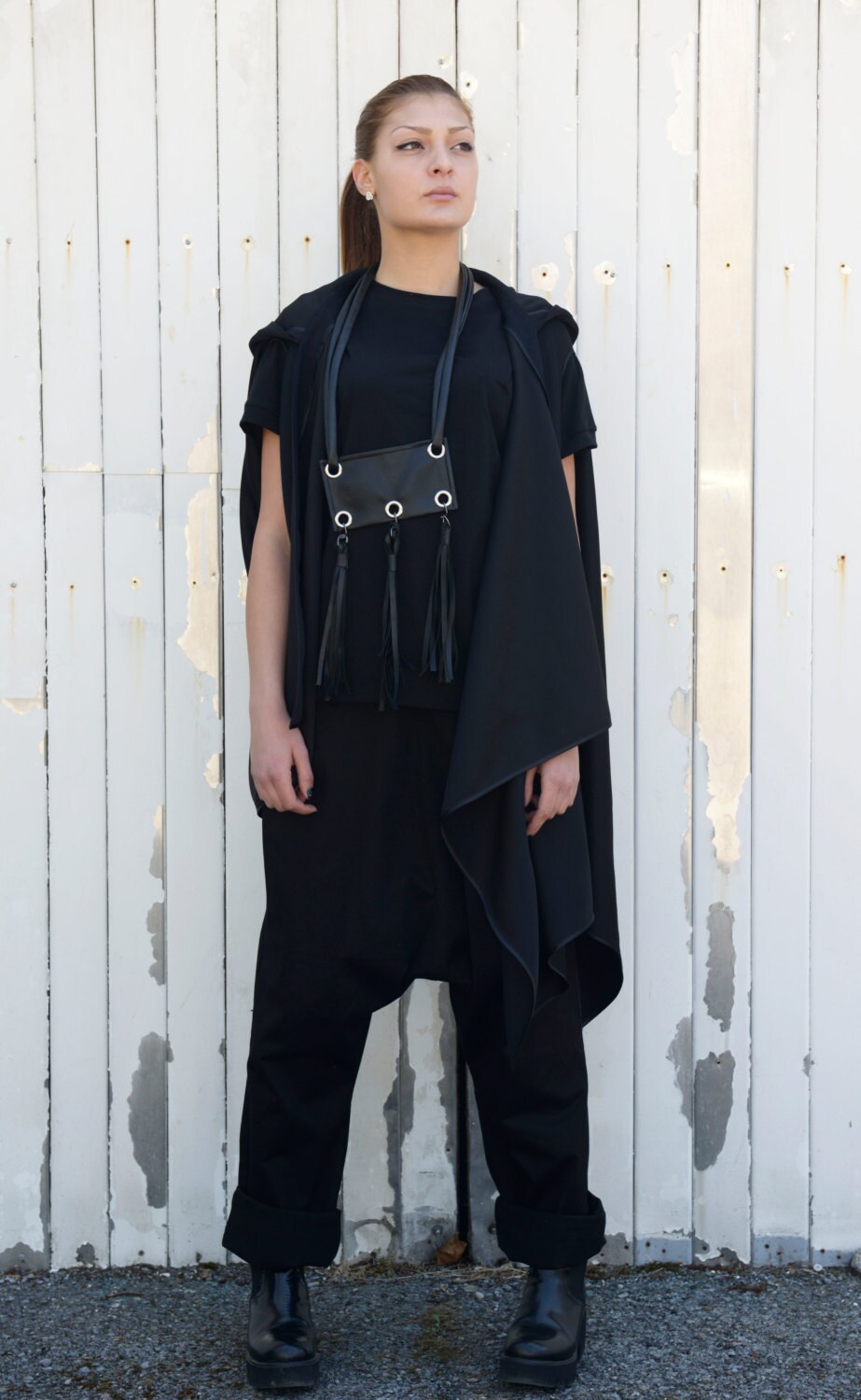 Black Asymmetric Vest / Sleeveless Casual Coat / Extravagant | Etsy